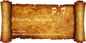 Péterfy Terézia névjegykártya