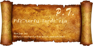 Péterfy Terézia névjegykártya